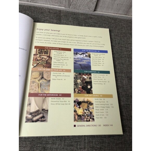 Sewing Projects 24 Hour and Placemats Plus Books Lot of 2 Craft Patterns - Picture 3 of 6